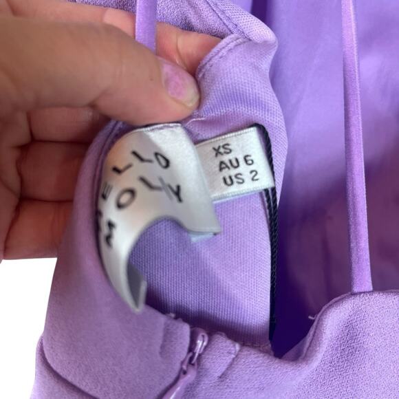 Hello Molly | NWT Taking It Back Midi Dress One Shoulder Strappy Slit Lilac XS - Picture 9 of 13